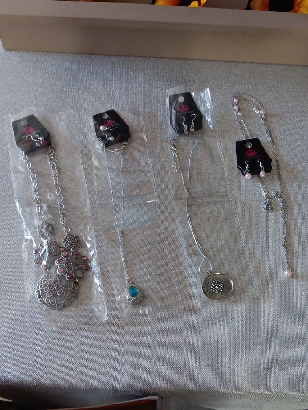 paparazzi Silver-Tone Necklace and Earring Sets with Pink Accents